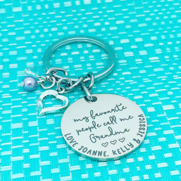 My Favourite People Call Me Grandma Personalised Keyring (Change Grandma to another name of your choosing)