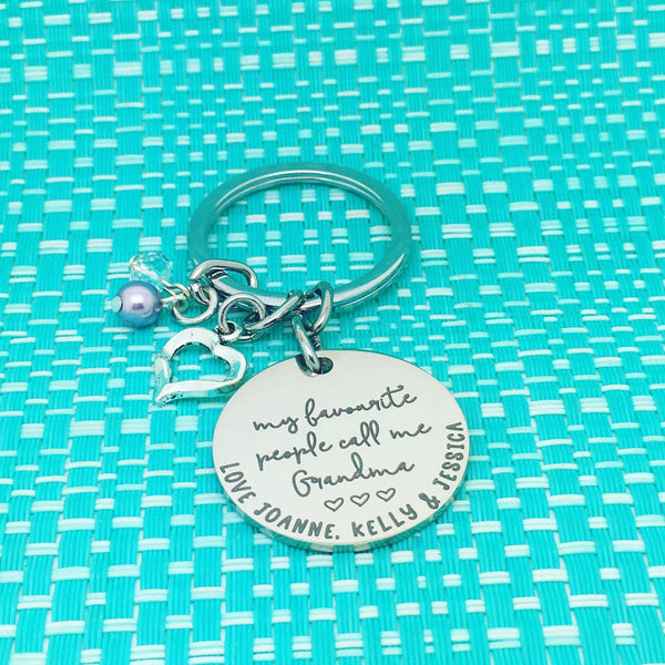 My Favourite People Call Me Grandma Personalised Keyring (Change Grandma to another name of your choosing)