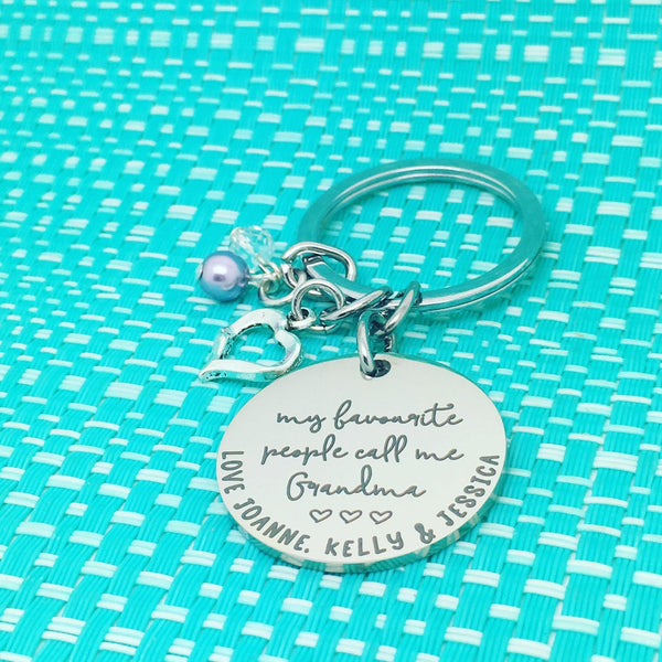 My Favourite People Call Me Grandma Personalised Keyring (Change Grandma to another name of your choosing)