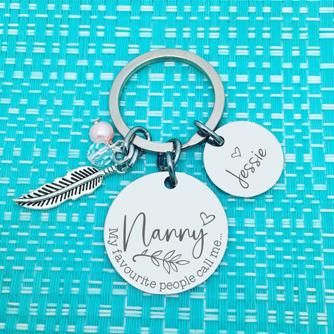 Personalised Nanny Gift, Gifts for Grandparents, Nanna Gift, Grandma Gift, Personalised Grandma, Personalised Nanny Gift, Gift for Grandma, Gift from Grandchildren, My favourite people call me nanny, Mothers Day Gift Idea, Mothers Day, Mothers Day Gifts, Mothers day gift for nanna, personalised mothers day gift, custom mothers day gift, personalised nanny keyring, personalised nana keyring, custom keyring, gift for mum, gift for mums and nannas