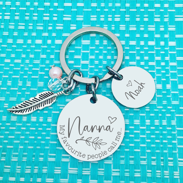 Personalised Nanny Gift, Gifts for Grandparents, Nanna Gift, Grandma Gift, Personalised Grandma, Personalised Nanny Gift, Gift for Grandma, Gift from Grandchildren, My favourite people call me nanny, Mothers Day Gift Idea, Mothers Day, Mothers Day Gifts, Mothers day gift for nanna, personalised mothers day gift, custom mothers day gift, personalised nanny keyring, personalised nana keyring, custom keyring, gift for mum, gift for mums and nannas