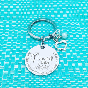 Nana's Tribe Personalised Keyring (Change Nana to another name of your choosing)