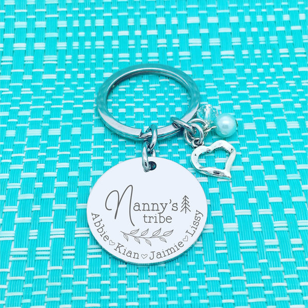 Nana's Tribe Personalised Keyring (Change Nana to another name of your choosing)
