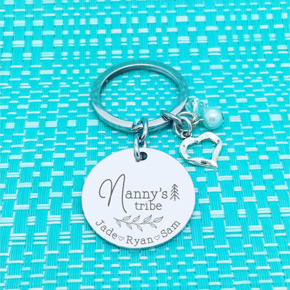 Nana's Tribe Personalised Keyring (Change Nana to another name of your choosing)