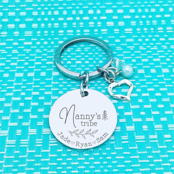 Nana's Tribe Personalised Keyring (Change Nana to another name of your choosing)