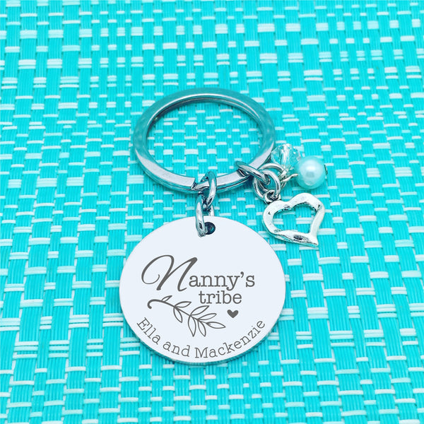 Nanny's Tribe Personalised Keyring (Change Nanny to another name of your choosing)