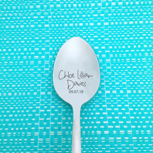 Custom Personalised Baby Spoon (Personalised Newborn Gift, Personalised Baby Spoon, New Baby Gift)