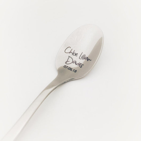 Custom Personalised Baby Spoon (Personalised Newborn Gift, Personalised Baby Spoon, New Baby Gift)