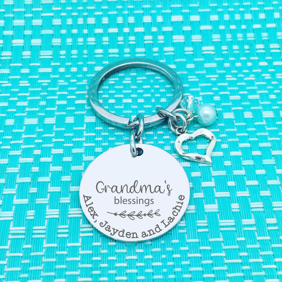 Nanna's Blessings Personalised Keyring (Change Nanna to another name of your choosing)