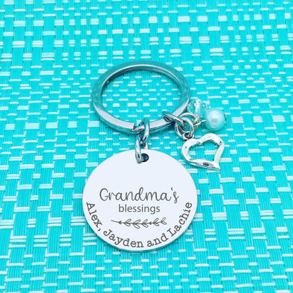Nanna's Blessings Personalised Keyring (Change Nanna to another name of your choosing)