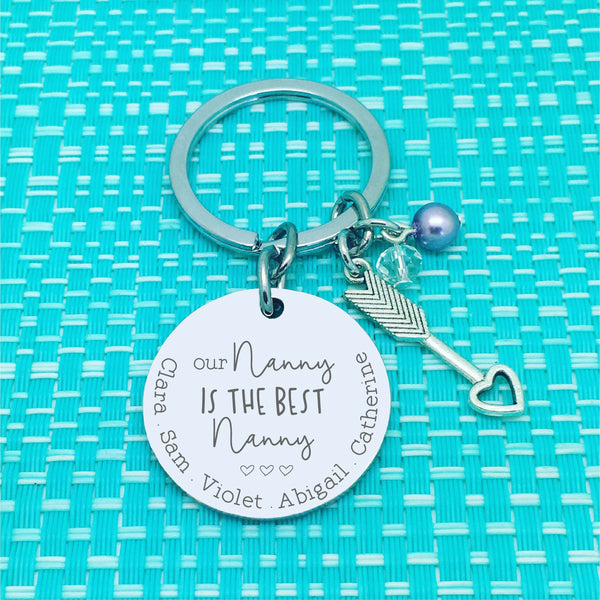 Our Nanny is the best Nanny Personalised Keyring (Change Nanny to another name of your choosing)