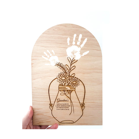 Beautiful Handprint Plaque, Gift from Grandchildren, Grandma Gift, Grandad Gift, Grandparent Gifts for Christmas, Personalized Gifts, Gifts