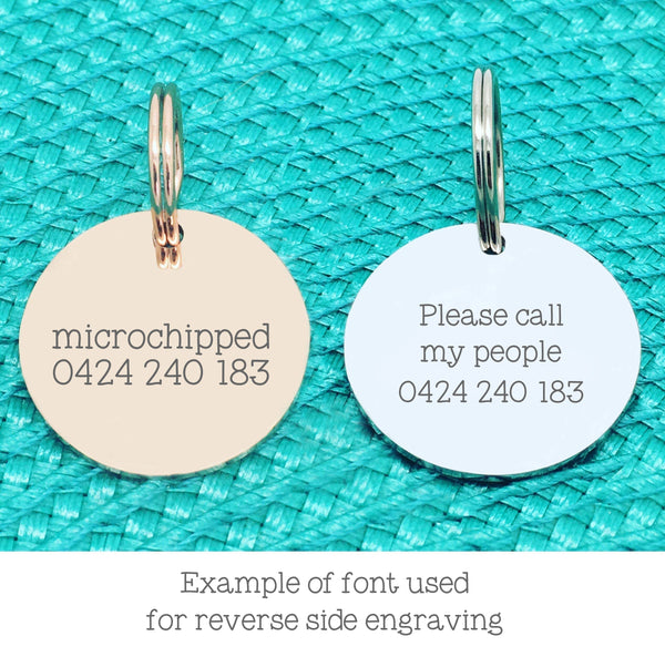 Two Cheeky Bitches Engraved Silver Pet Tag