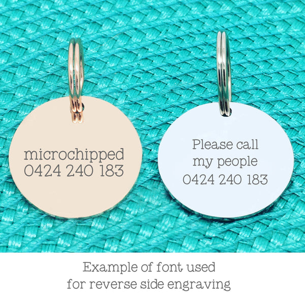 Two Cheeky Bitches Engraved Silver Pet Tag