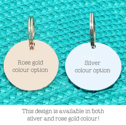Custom Engraved Pet Name Tag (Personalised ID tag) - 'Luna' moon design