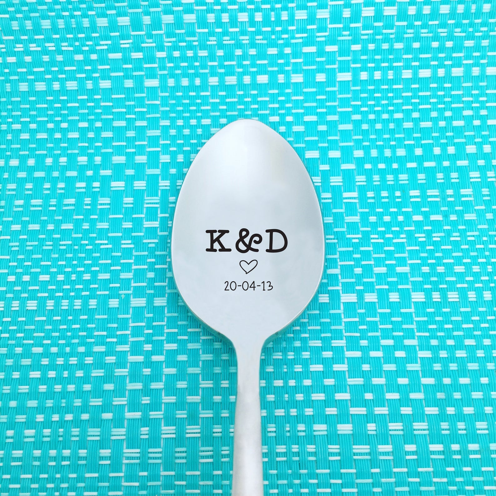 Personalised Anniversary Spoon, Unique Couple Gift (Engraved Spoon, Anniversary Gift, Valentines Day Gifts for Him)