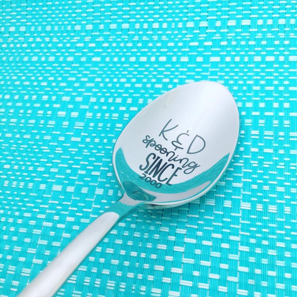 Spooning Since Personalised Spoon (Engraved Spoon, Anniversary Gift, Valentines Day Gifts for Him)