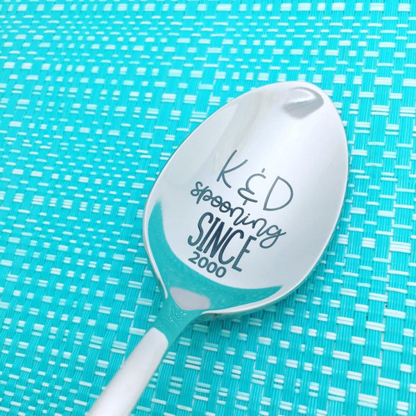 Spooning Since Personalised Spoon (Engraved Spoon, Anniversary Gift, Valentines Day Gifts for Him)