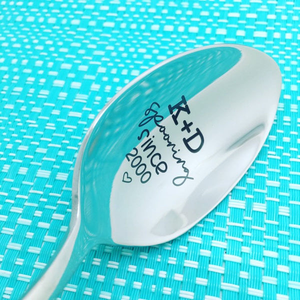 Spooning Since Personalised Engraved Spoon (Unique Anniversary Gift, Personalised Valentines Day Gift)