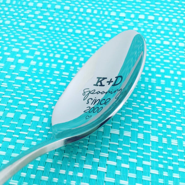 Spooning Since Personalised Engraved Spoon (Unique Anniversary Gift, Personalised Valentines Day Gift)