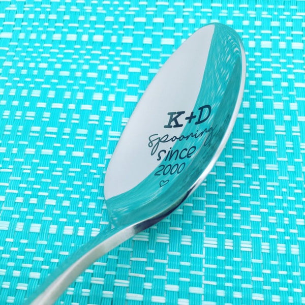 Spooning Since Personalised Engraved Spoon (Unique Anniversary Gift, Personalised Valentines Day Gift)