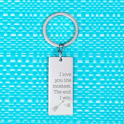 I Love You The Mostest Personailsed Boyfriend Girlfriend Keyring, Couple Gift, Gifts for Her, Gifts for Him, Valentines Day Gift, I Love You