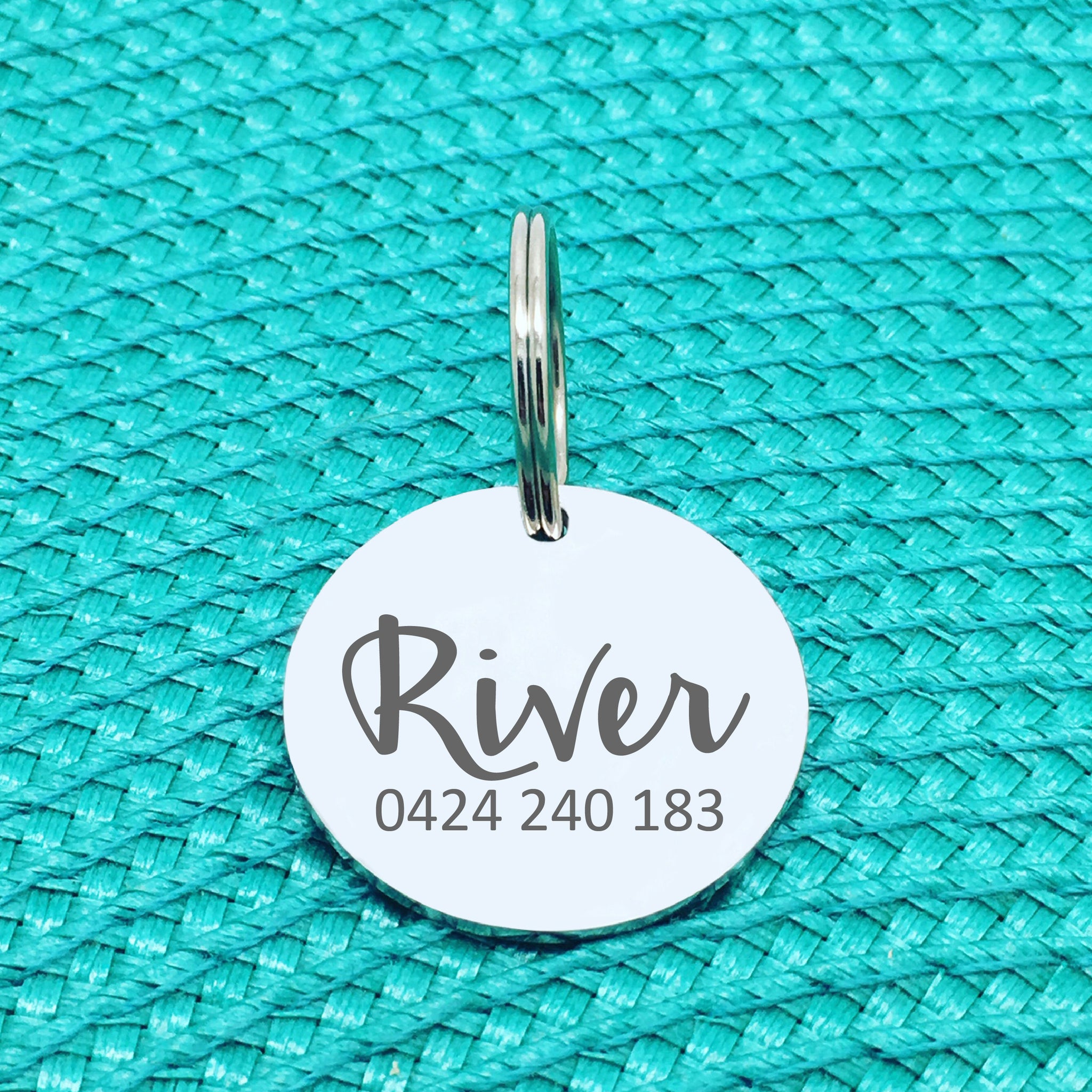 Simple Personalised Pet Tag, 'River' Design (Personalised Custom Engraved Dog Tag /  Personalised Cat Tag)