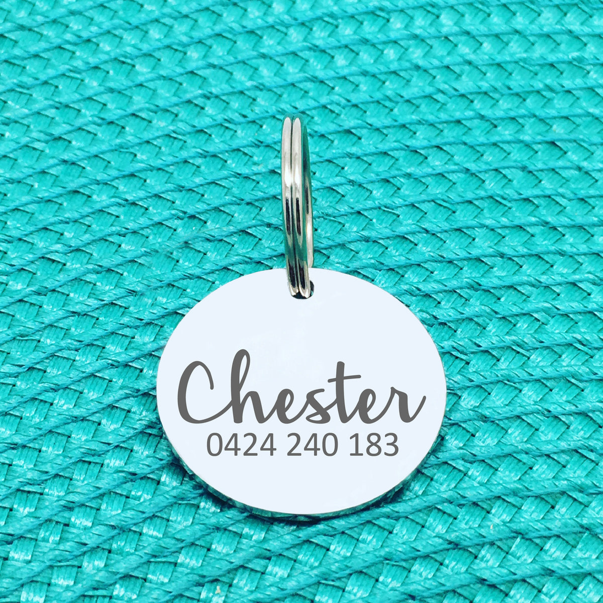 Simple Personalised Pet Tag, 'River' Design (Personalised Custom Engraved Dog Tag /  Personalised Cat Tag)