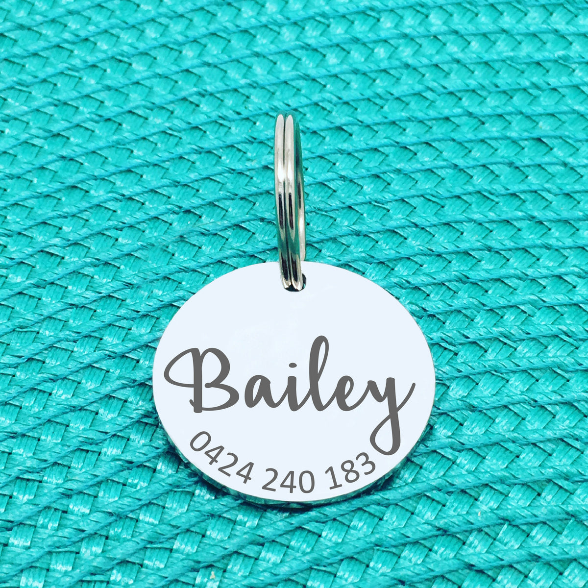 Simple Personalised Pet Tag, 'River' Design (Personalised Custom Engraved Dog Tag /  Personalised Cat Tag)