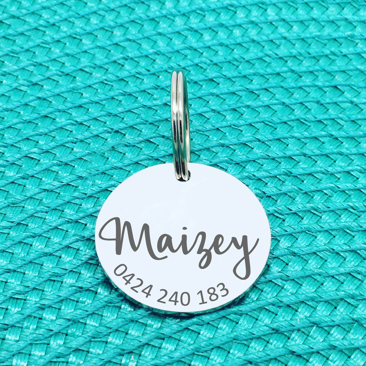 Simple Personalised Pet Tag, 'River' Design (Personalised Custom Engraved Dog Tag /  Personalised Cat Tag)