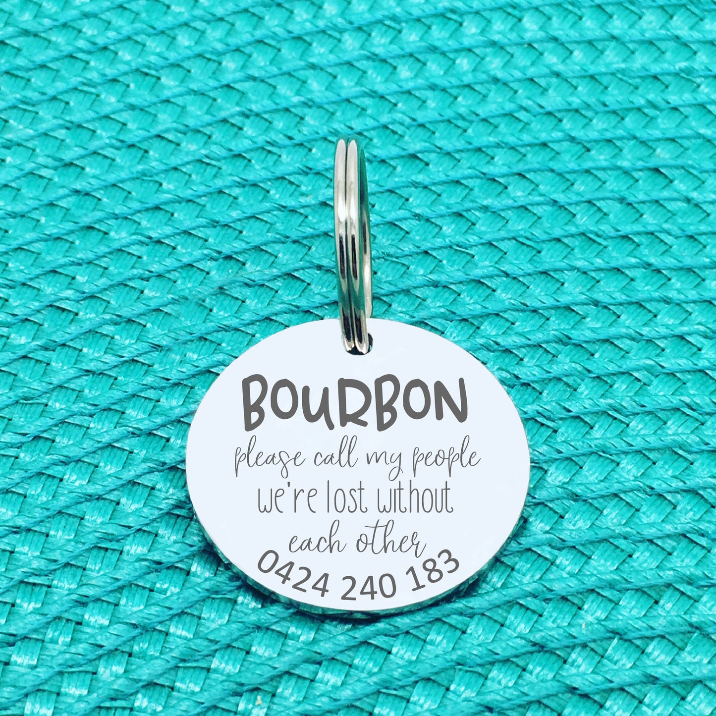 Personalised Pet Tag, Please Call My People We're Lost Without Each Other Design