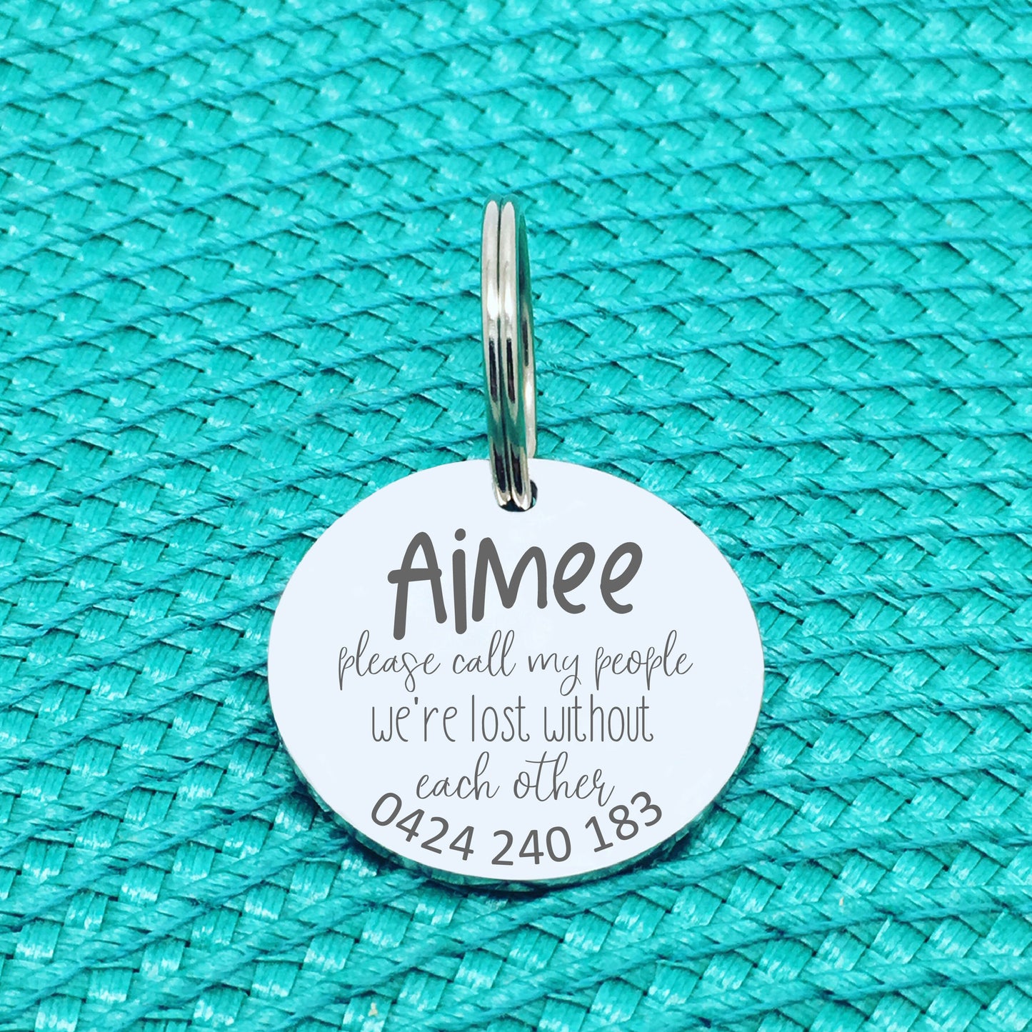 Personalised Pet Tag, Please Call My People We're Lost Without Each Other Design