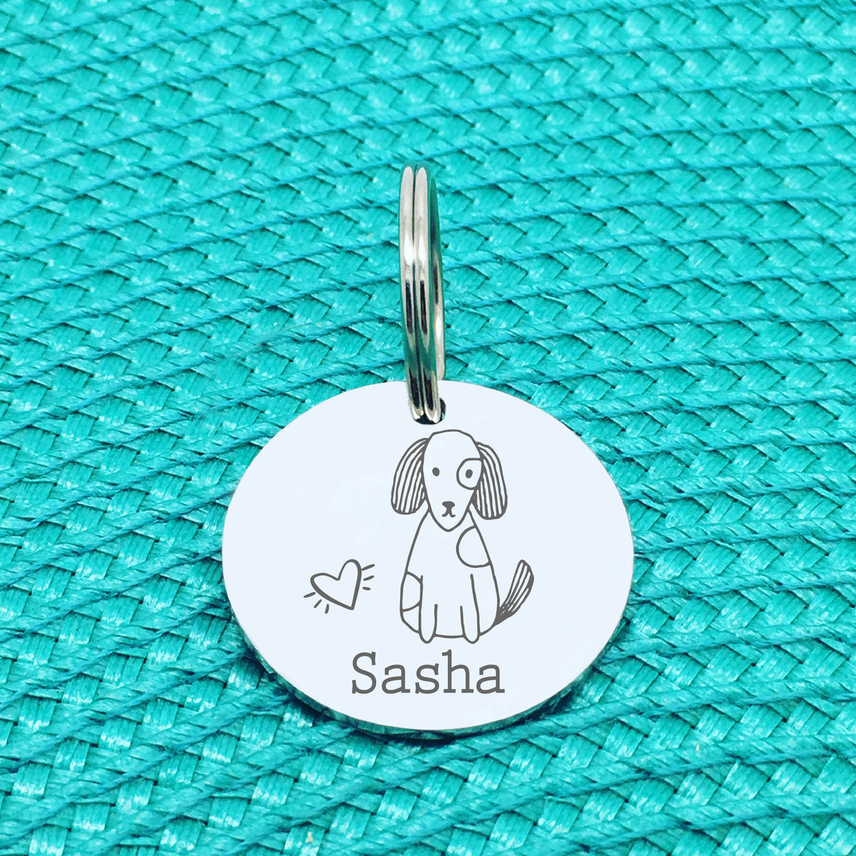 Personalised Pet Tag 'Shelby' Dog Design (Custom Engraved Silver Dog Tag)