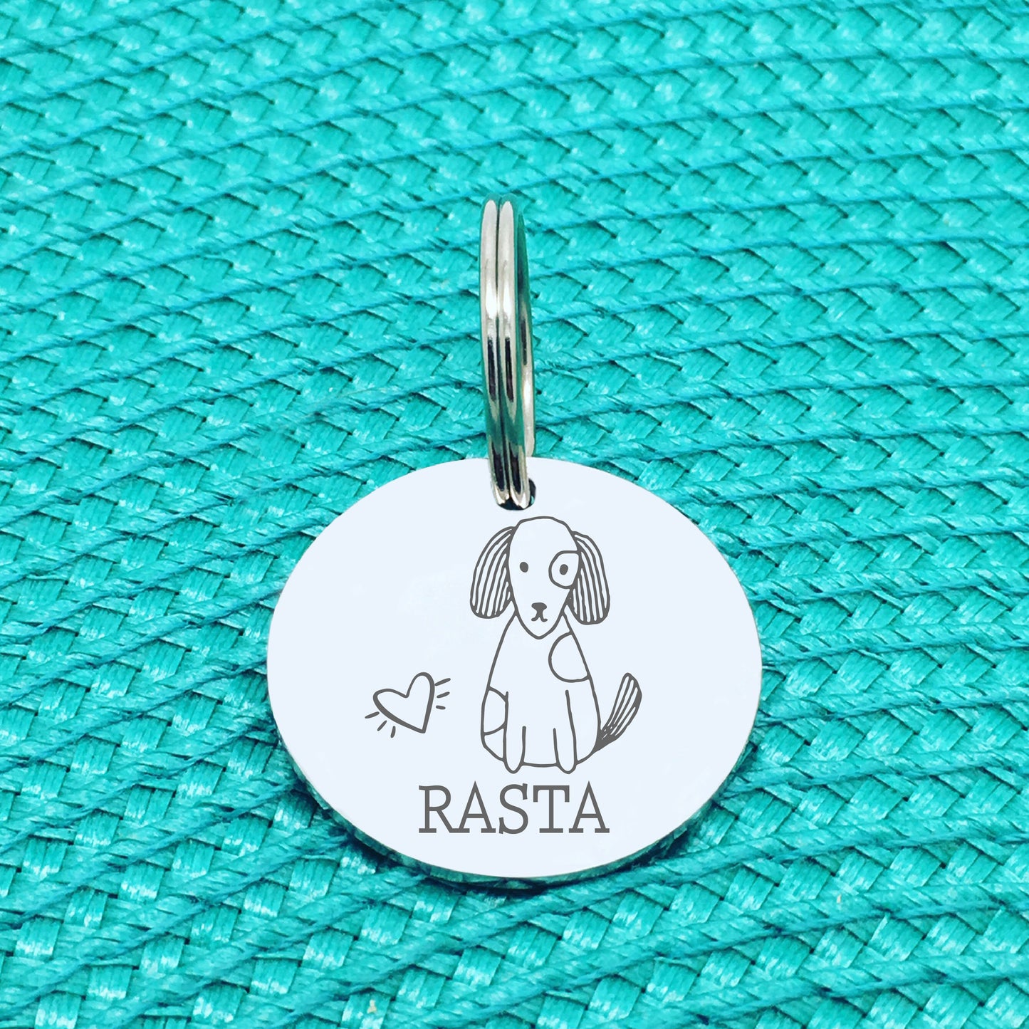 Personalised Pet Tag 'Shelby' Dog Design (Custom Engraved Silver Dog Tag)