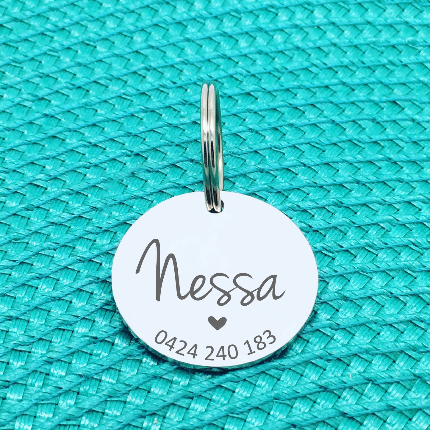 Personalised Pet Tag, Billie Heart Design (Personalised Custom Engraved Dog Tag /  Personalised Cat Tag)