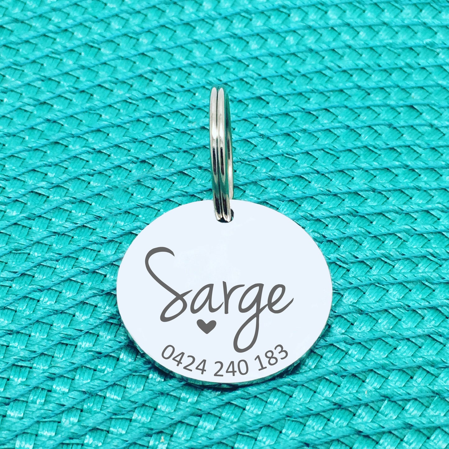 Personalised Pet Tag, Billie Heart Design (Personalised Custom Engraved Dog Tag /  Personalised Cat Tag)