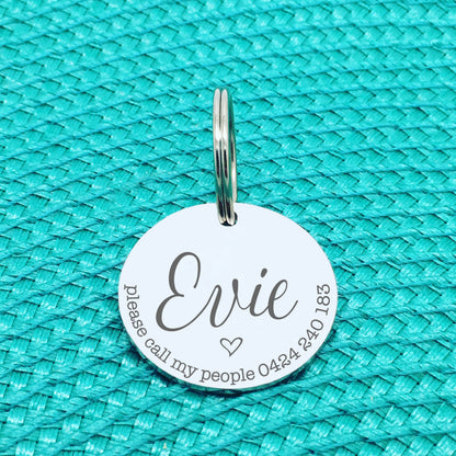 Personalised Pet Tag, Please Call My People, 'Rylo' Design (Custom Engraved Dog Tag)