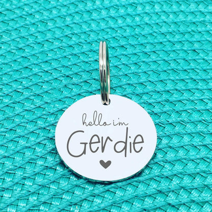 Personalised Pet Tag - Yes I'm Cute, No You Can't Keep Me, Double Sided 'Gerdie' Design (Personalised Dog Tag)