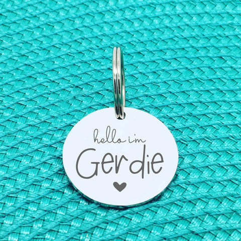 Personalised Pet Tag - Yes I'm Cute, No You Can't Keep Me, Double Sided 'Gerdie' Design (Personalised Dog Tag)