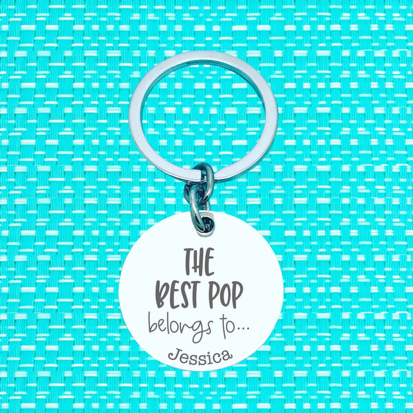 The Best Dad Belongs To Personalised Keyring (change Daddy to a name of your choosing)