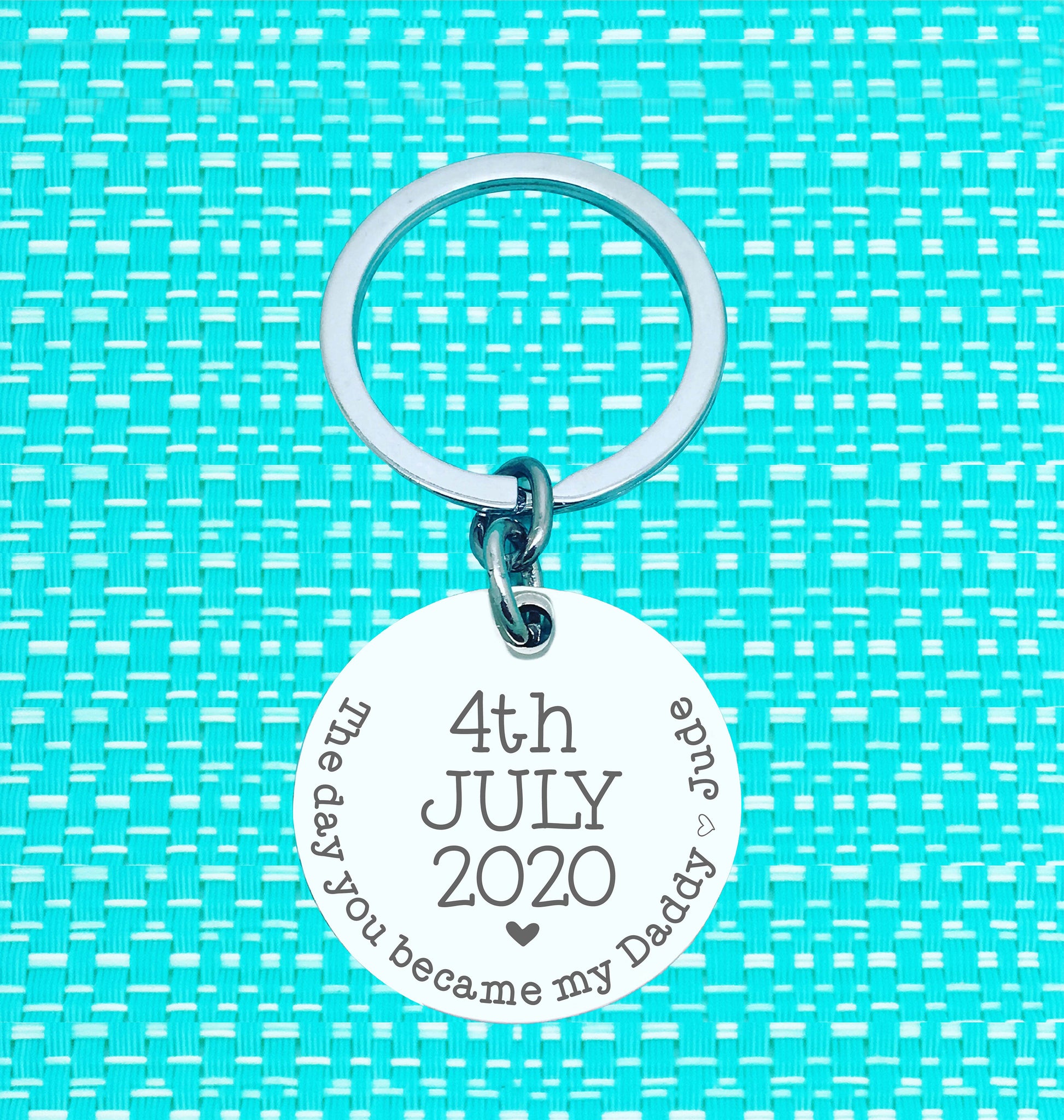 The Day You Became My Daddy Personalised Keyring (change Daddy to a name of your choosing)