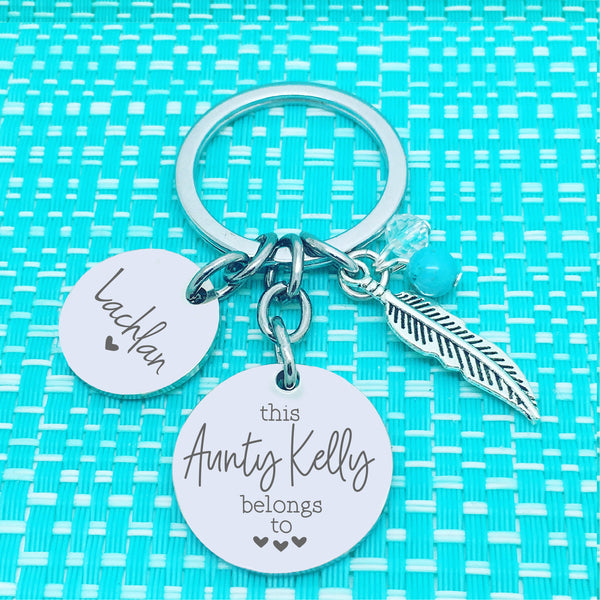 This Aunty Belongs To Personalised Keyring (Personalise With A Name Of Your Choosing)