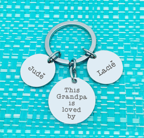 This Daddy Is Loved By Multi Pendant Personalised Keyring (Dedicate to another person of your choosing)