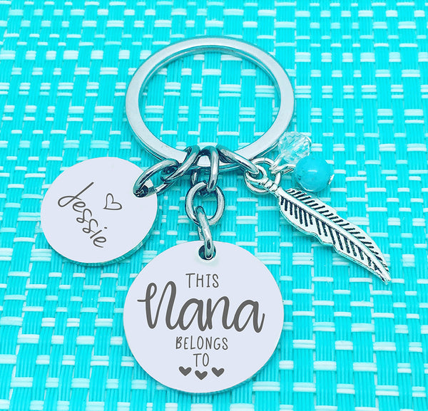 This Nanny Belongs To Personalised Keyring (change Nanny to a name of your choosing)