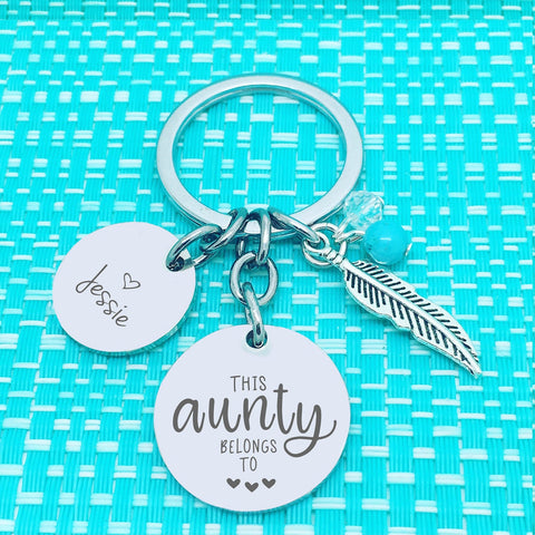 This Aunty Belongs To Personalised Keyring (Change The Spelling of Aunty)