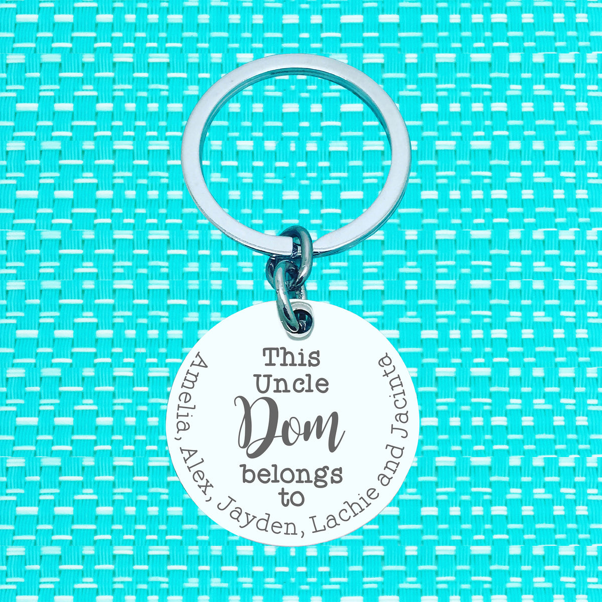 This Uncle Belongs To Personalised Keyring (Personalise It With Your Uncles Name)