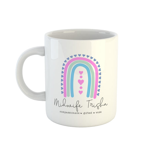 Custom name midwife mug with compassionate gifted wise wording