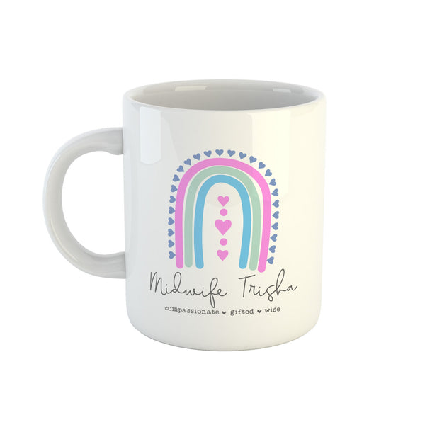 Custom name midwife mug with compassionate gifted wise wording