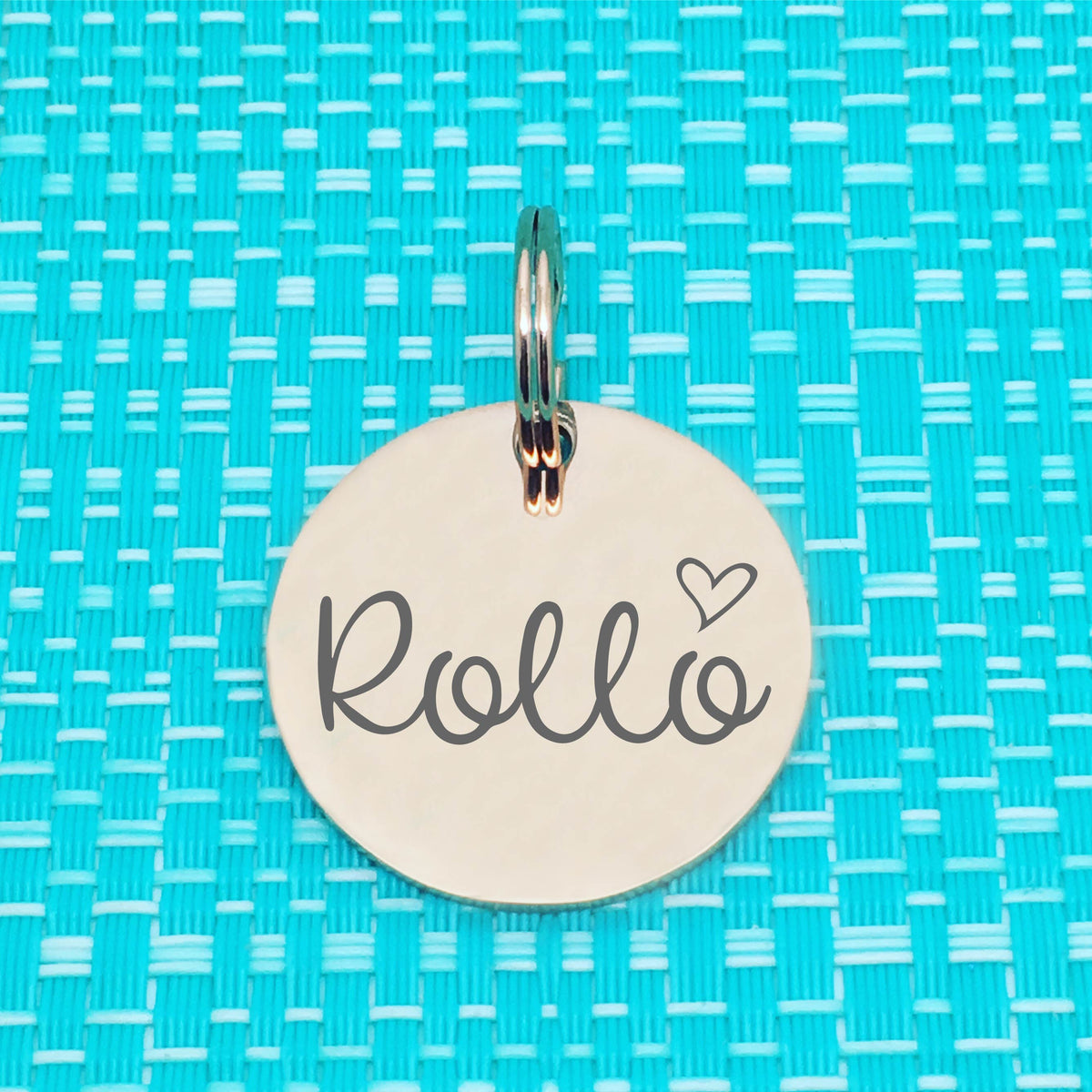 Rose Gold Personalised Dog Tag, Frankie Heart Design (Personalised Dog Tag / Personalised Cat Tag)