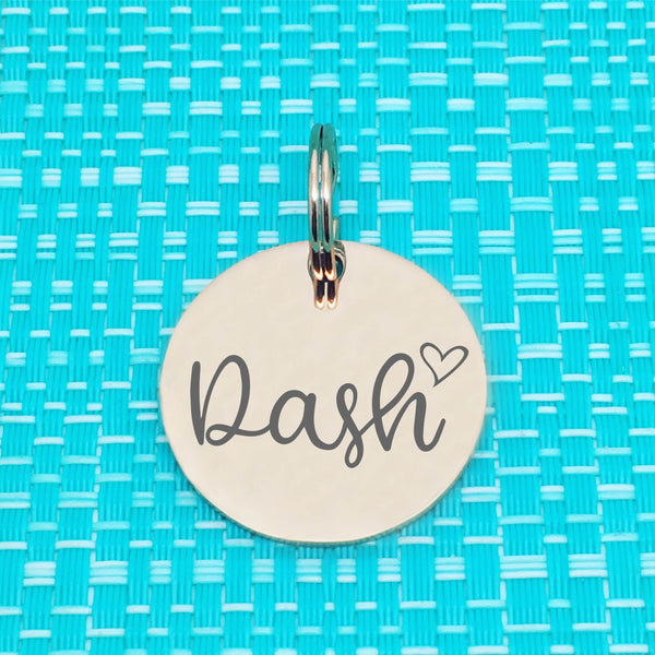 Rose Gold Personalised Dog Tag, Frankie Heart Design (Personalised Dog Tag / Personalised Cat Tag)